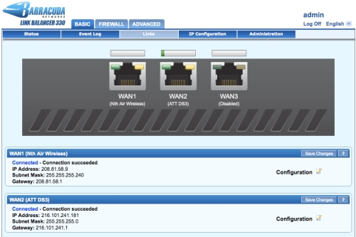 Barracuda Link Balancer - Web-based Configuration