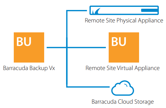 Barracuda Backup Vx has built-in cloud and site-to-site replication.