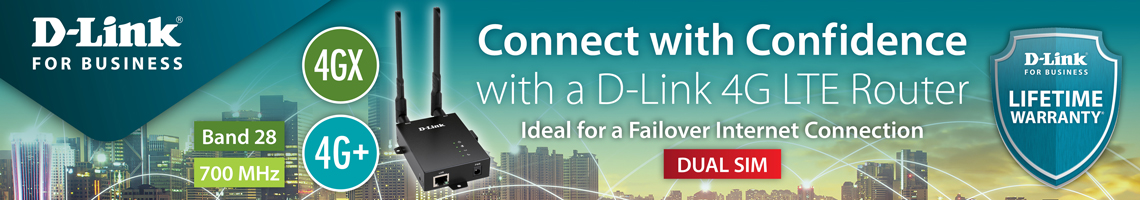 D-Link for Business - DWM-312 4G LTE Router - Connect with Confidence. Ideal for a Failover Internet Connection - Dual Sim, 4GX, 4G+, Band 28, 700 MHz